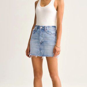 Revolve Agolde Quinn high-rise jean skirt …